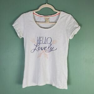 Matilda Jane White Hello Lovely Arrow Short Sleeve Shirt Top Size Small